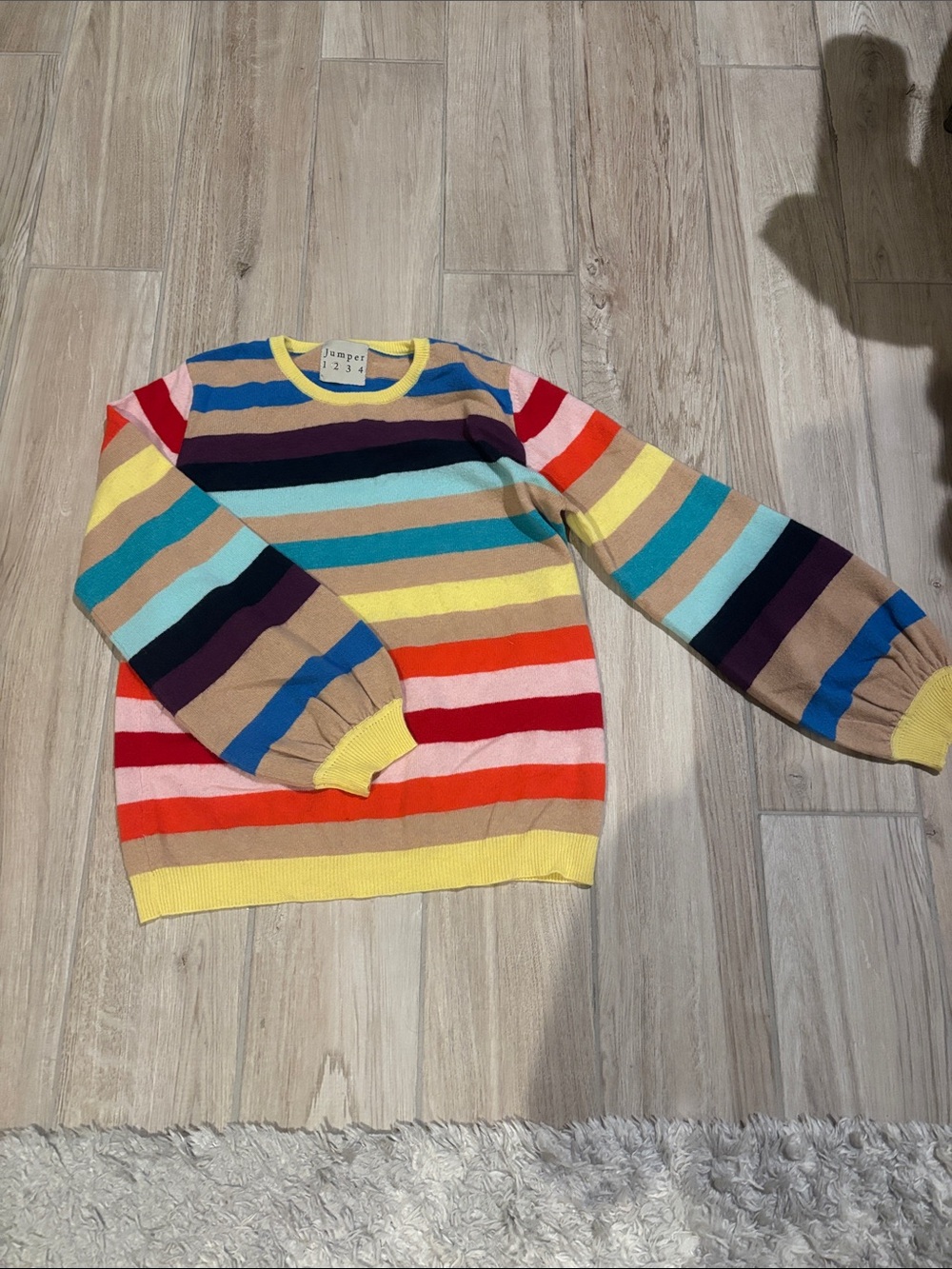 Jumper 123 Striped 100% Cashmere Crewneck Sweater in Multicolor